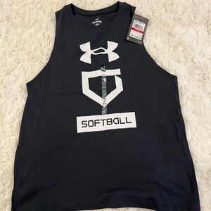 Under Armour Black Sleeveless Softball Graphic Tank